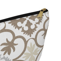 Portugal Tile Accessory Pouch w T-bottom in Brown